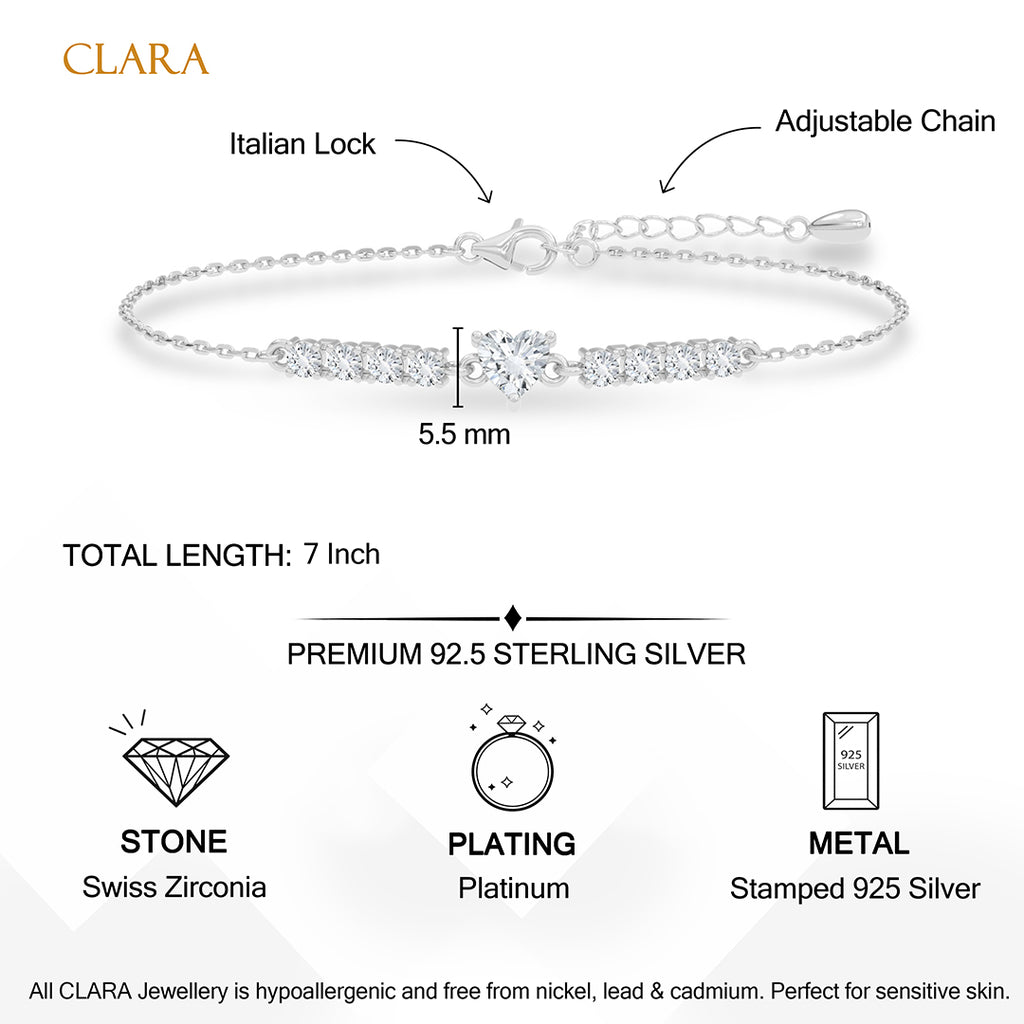 Silver Claire Adjustable Chain Bracelet