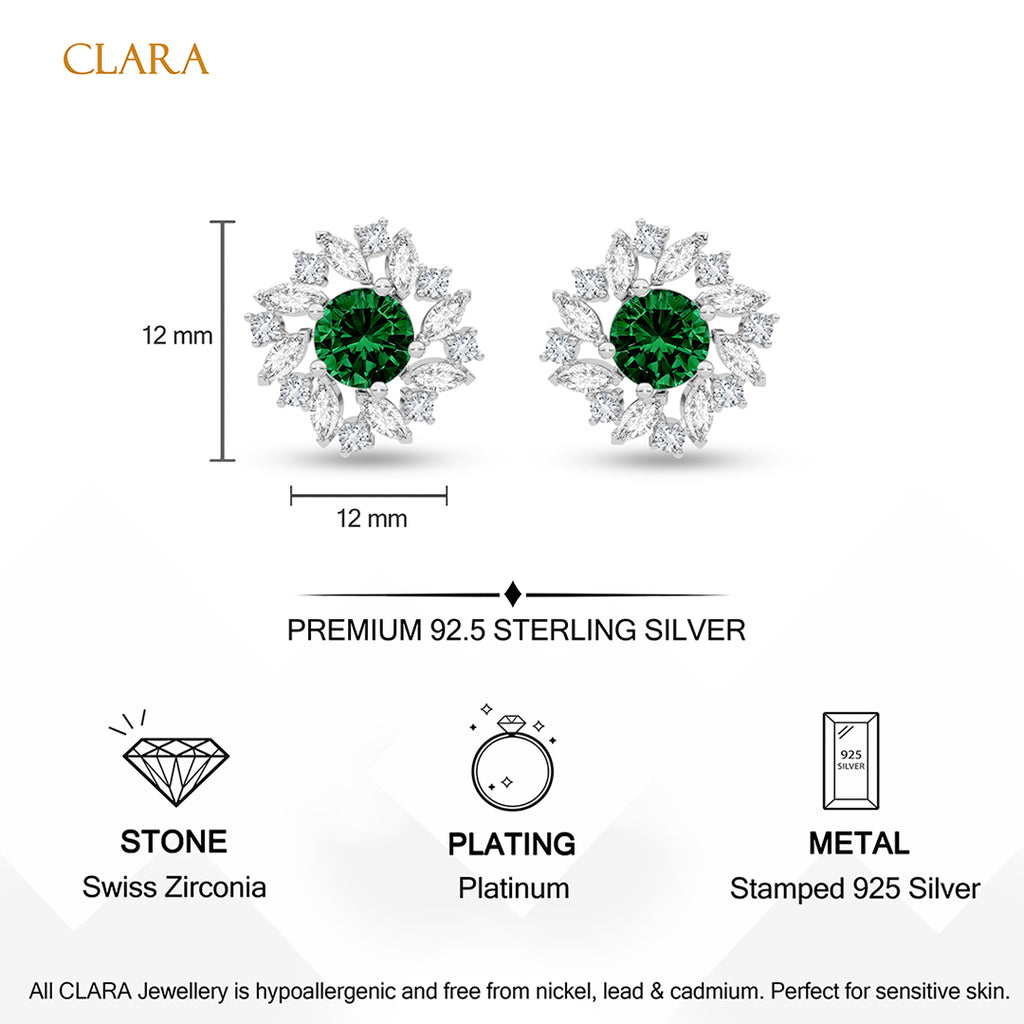 Silver Verde Stud Earrings