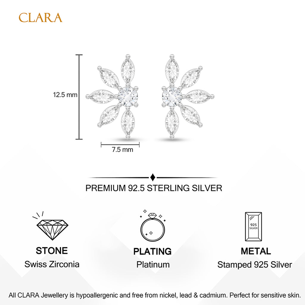 Silver Imelda Stud Earrings