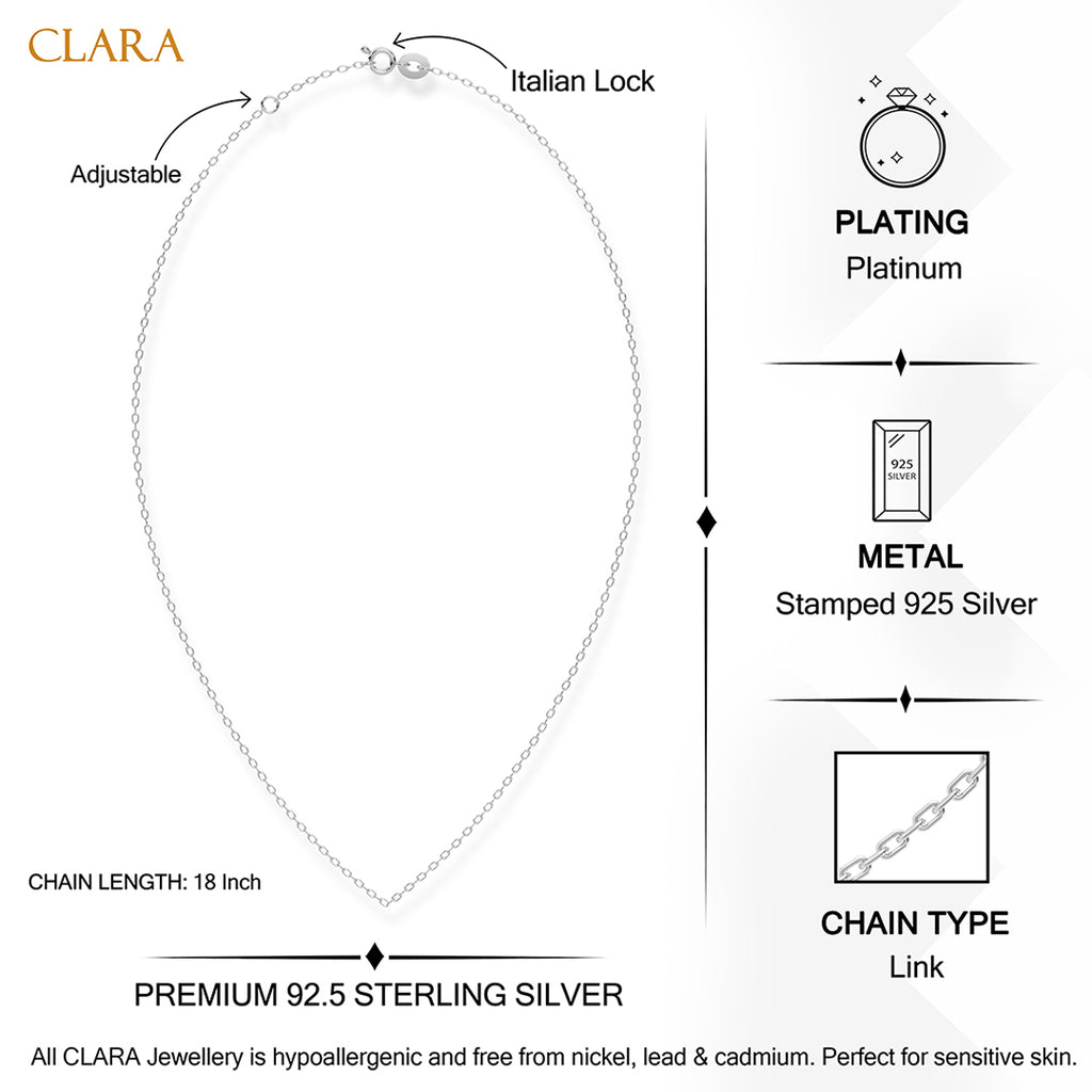 Silver Celeste Link Chain Necklace in 18 inches