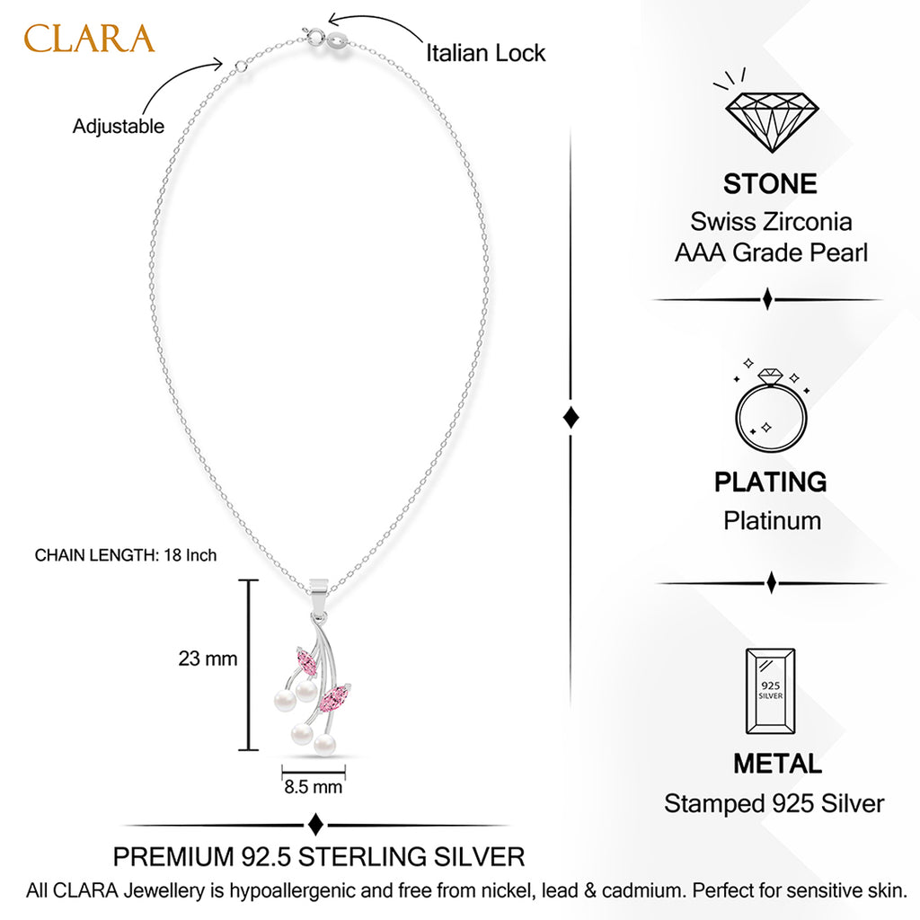 Silver Pearl Pendant with Chain