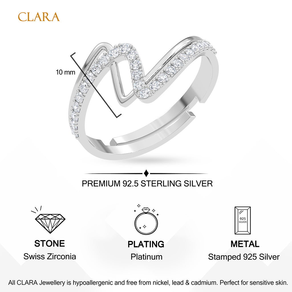 Silver Genoa Wave Ring