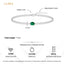 Silver Green Solitaire Double Chain Bracelet