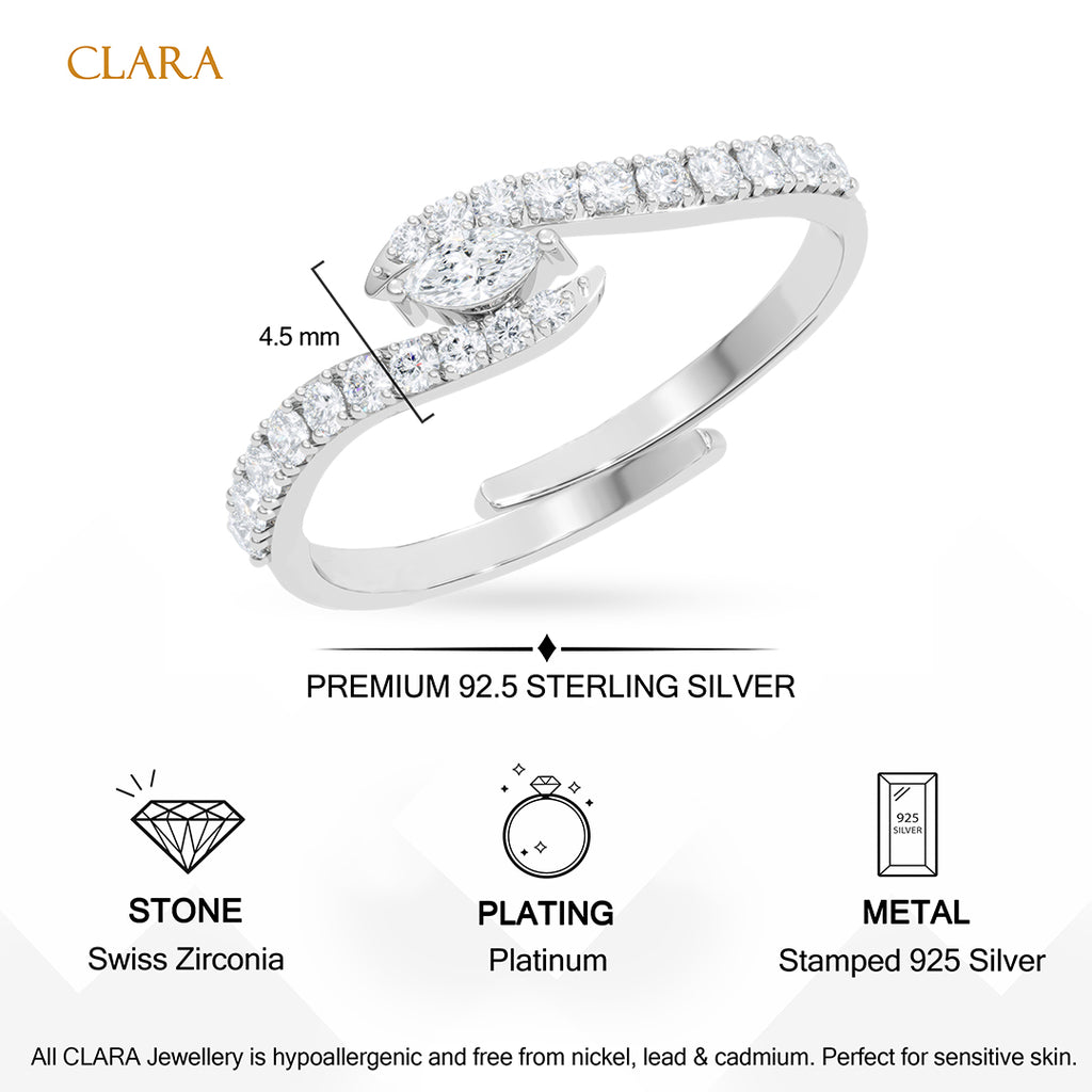 Silver Bruges Crossover Ring