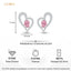 Silver Cuore Pink Heart Earrings