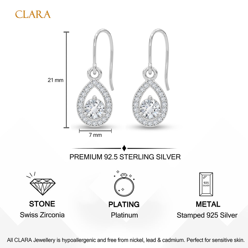 Silver Luna Drop Earrings
