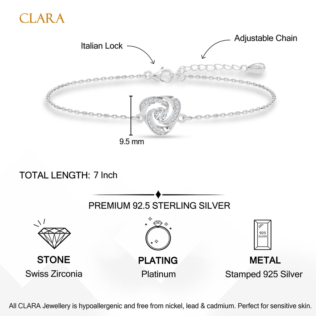 Silver Bianca Solitaire Adjustable Chain Bracelet
