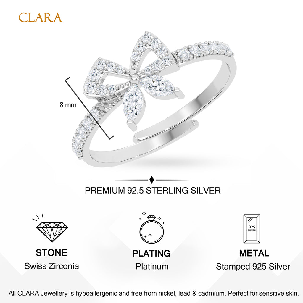 Silver Lucca Bow Ring