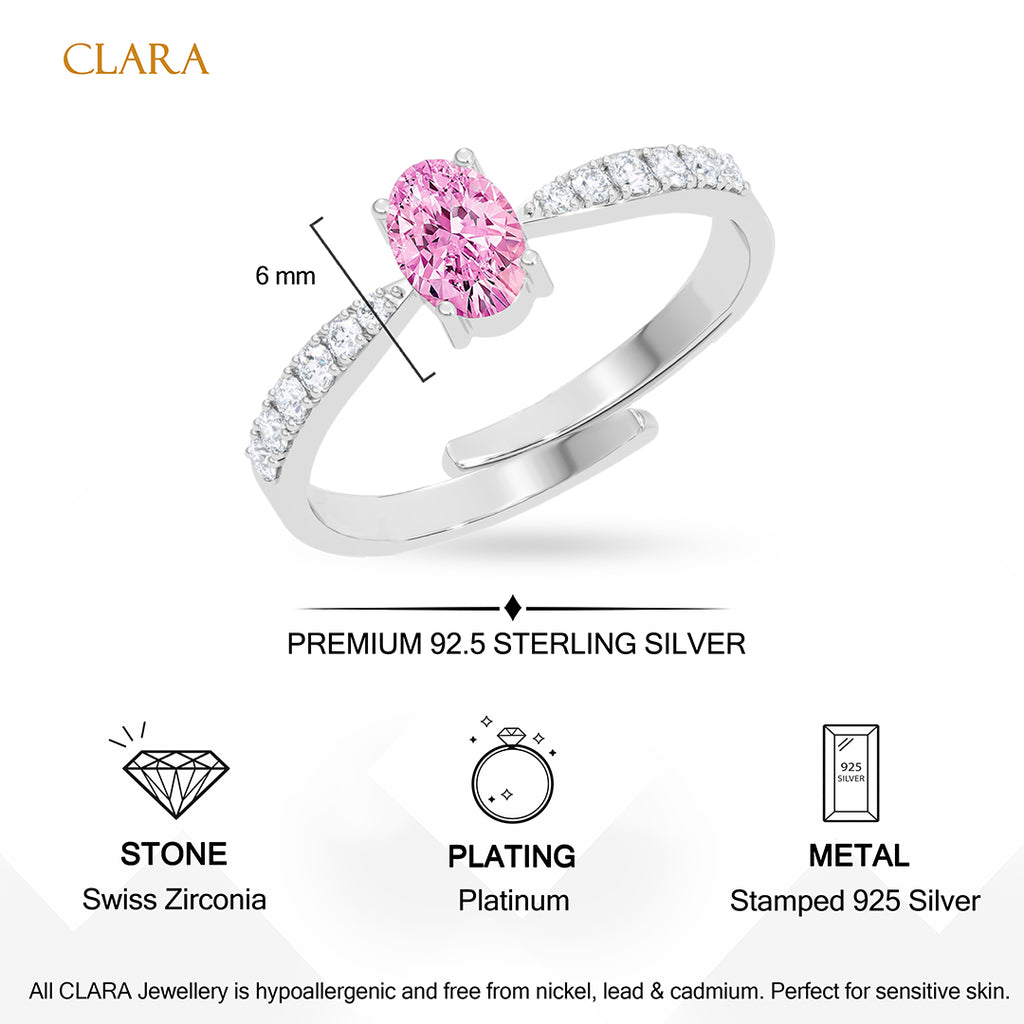 Silver Cascais Solitaire Ring