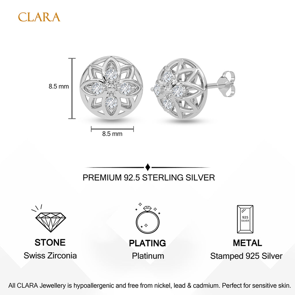 Silver Hemisphere Stud Earrings