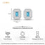 Silver Blu Elegante Stud Earrings