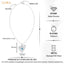 Silver Amata Sky Blue Heart Pendant with Chain
