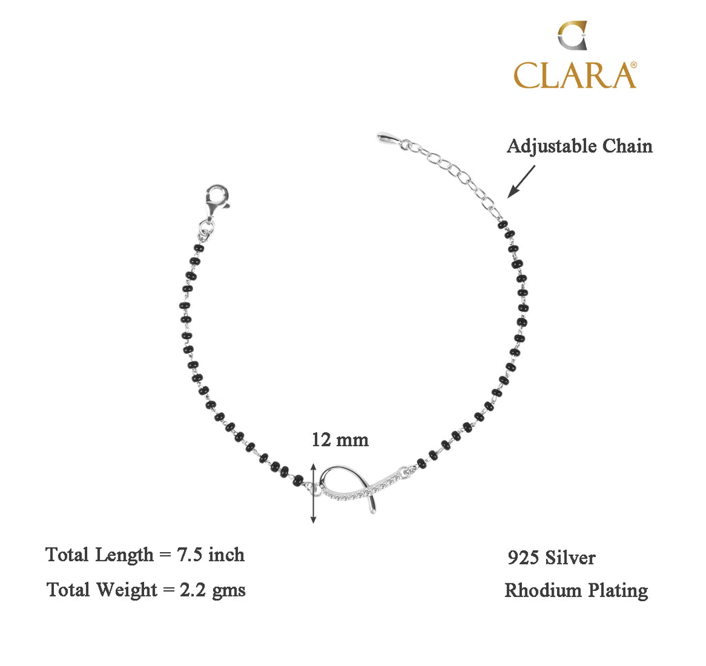 CLARA 925 Sterling Silver Lia Hand Mangalsutra Bracelet
