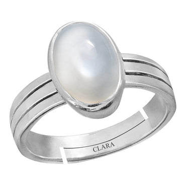 Certified Moonstone 3.9cts or 4.25ratti 92.5 Sterling Silver Adjustable Ring