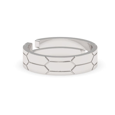 CLARA Real 925 Sterling Silver Hexagon Band Ring 