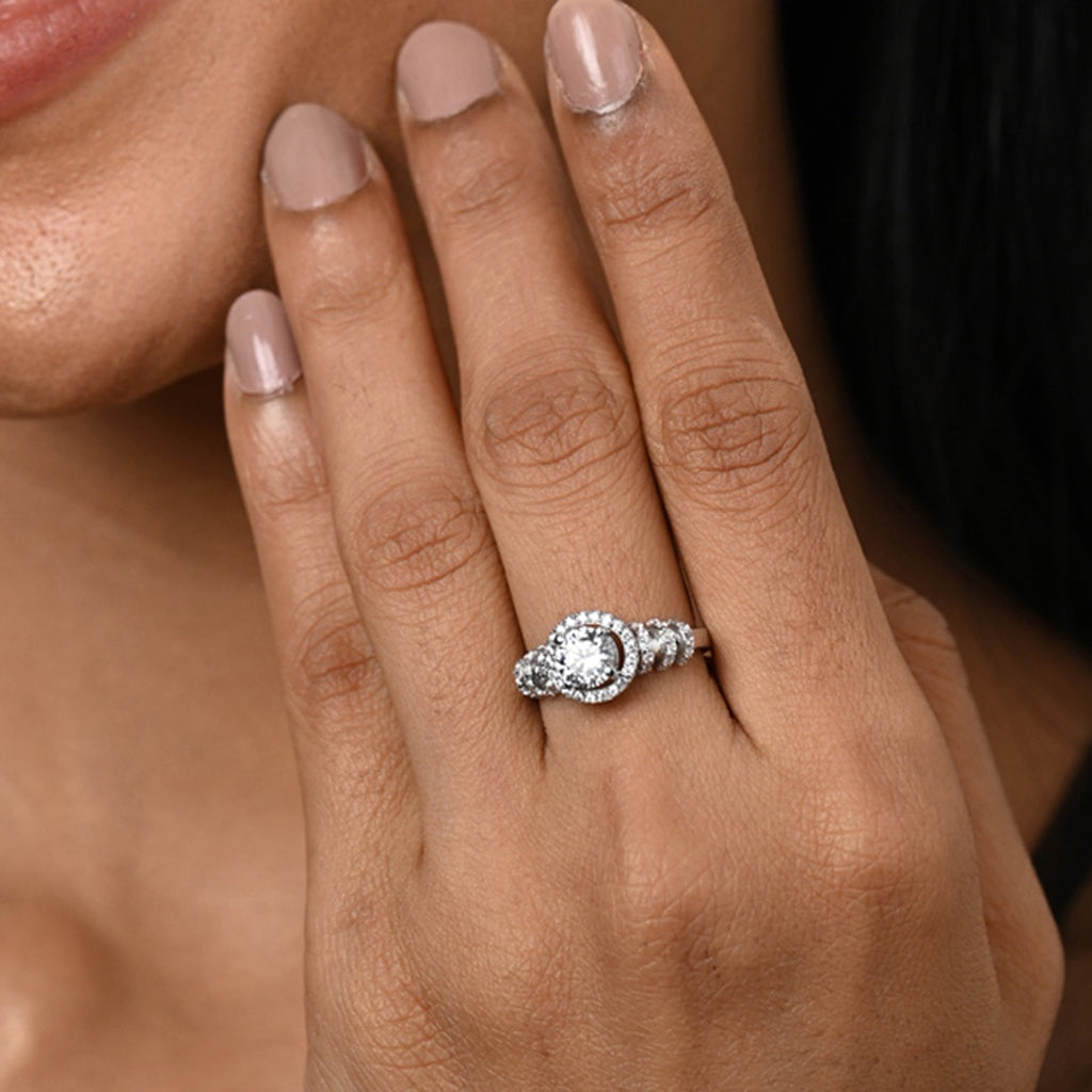 Silver Brisa Solitaire Cocktail Ring