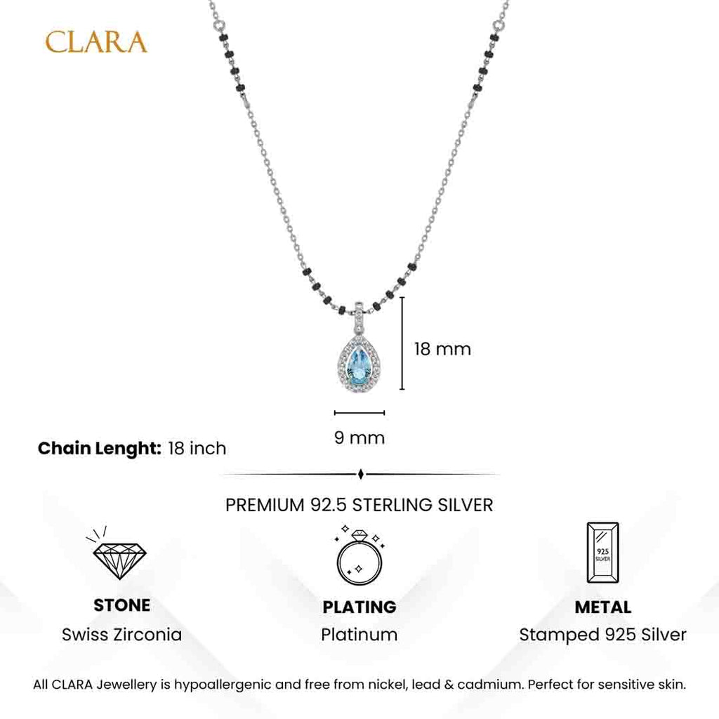 Silver Drishti Teardrop shaped Mangalsutra