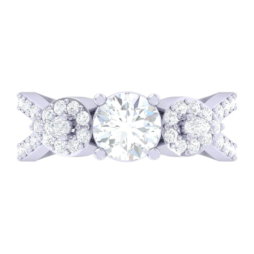 CLARA Made with Swiss Zirconia 925 Sterling Silver Round Solitaire Ring Gift for Women and Girls