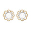 Silver Pearl Stud Lotus Earrings