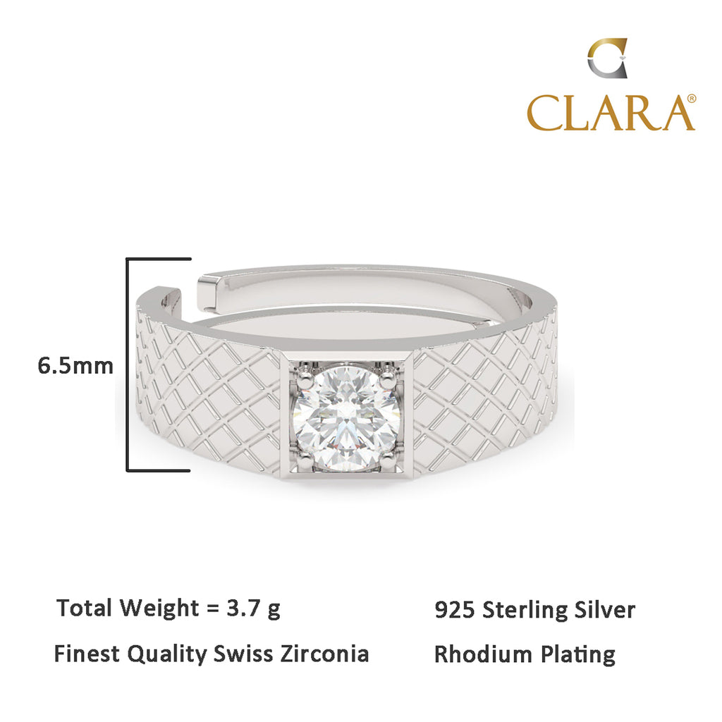 CLARA Real 925 Sterling Silver Cross Band Ring 