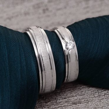 Silver Eternity Couple Band