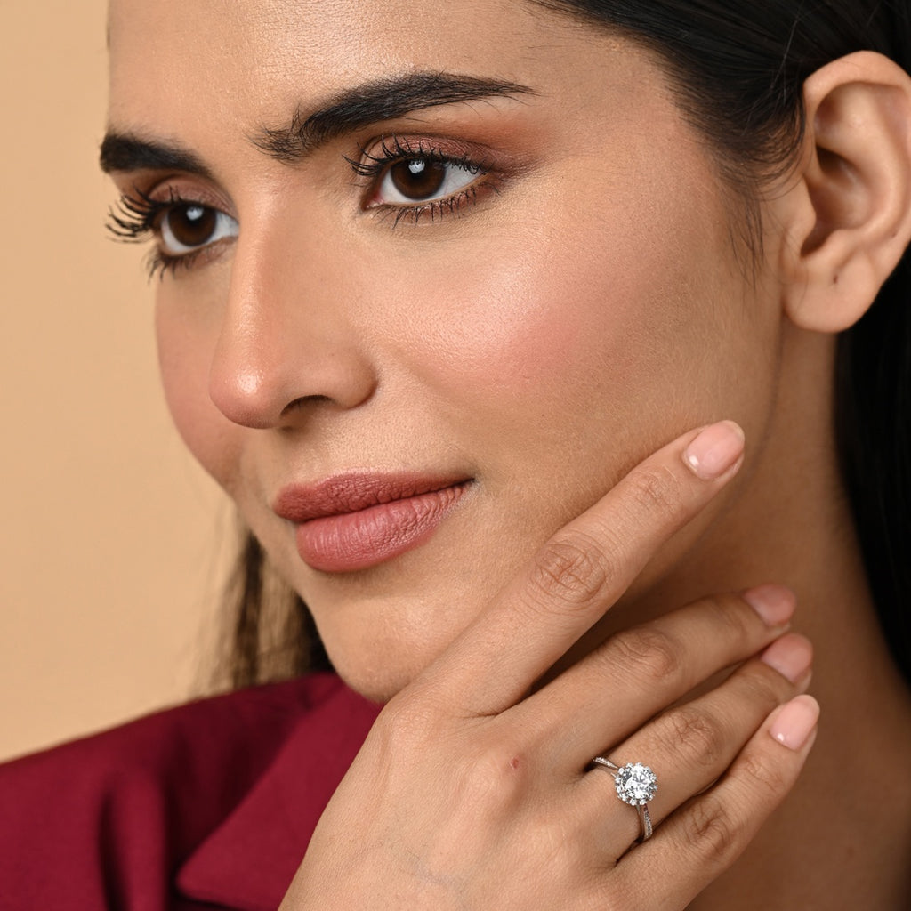 Silver Irina Stylish Solitaire Ring