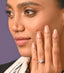 CLARA Pure 925 Sterling Silver Pear Solitaire Finger Ring with Adjustable Band 