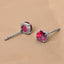 CLARA 925 Sterling Silver Blood Red Studs Earrings Gift for Kids Girls 