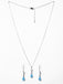 CLARA 925 Sterling Silver Pear Solitaire Pendant Earring Chain Jewellery Set 