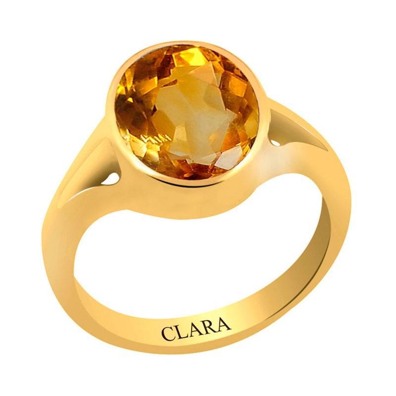 Certified Citrine Sunehla Zoya Panchdhatu Ring 6.5cts or 7.25ratti