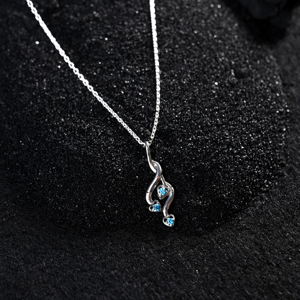 CLARA 925 Sterling Silver Valentina Heart Pendant Chain Necklace 