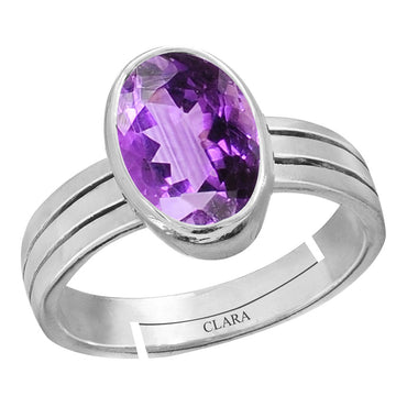 Certified Amethyst Katela 9.3cts or 10.25ratti 92.5 Sterling Silver Adjustable Ring