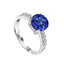 CLARA 925 Sterling Silver Royal Blue Eye Ring with Adjustable Band | Rhodium Plated, Swiss Zirconia | Gift for Women & Girls