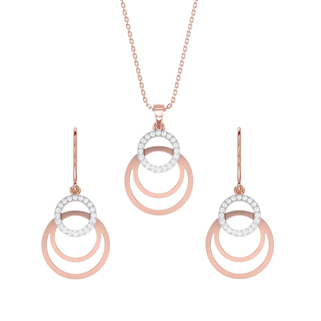 CLARA 925 Sterling Silver Irina Pendant Earring Chain Jewellery Set 