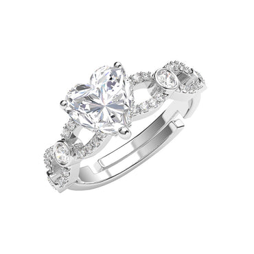 Silver Alfie Heart Engagement Ring