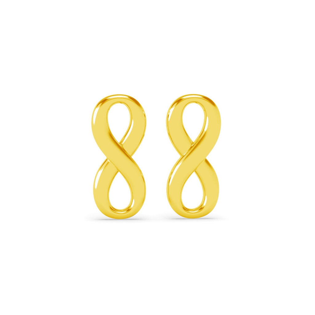 Silver Riley Golden Infinity Stud Earrings