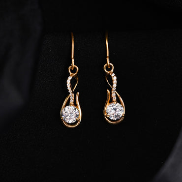 Silver Ceci Solitaire Dangle Drop Earrings