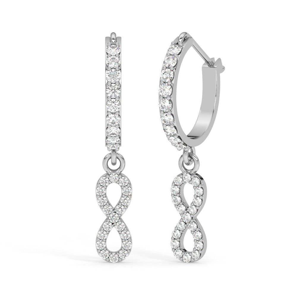 CLARA 925 Sterling Silver Infinity Hoop Bali Earrings 
