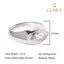 CLARA Real 925 Sterling Silver Marquise Band Ring 