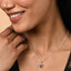 Silver Acorn Blue Solitaire Pendant Chain