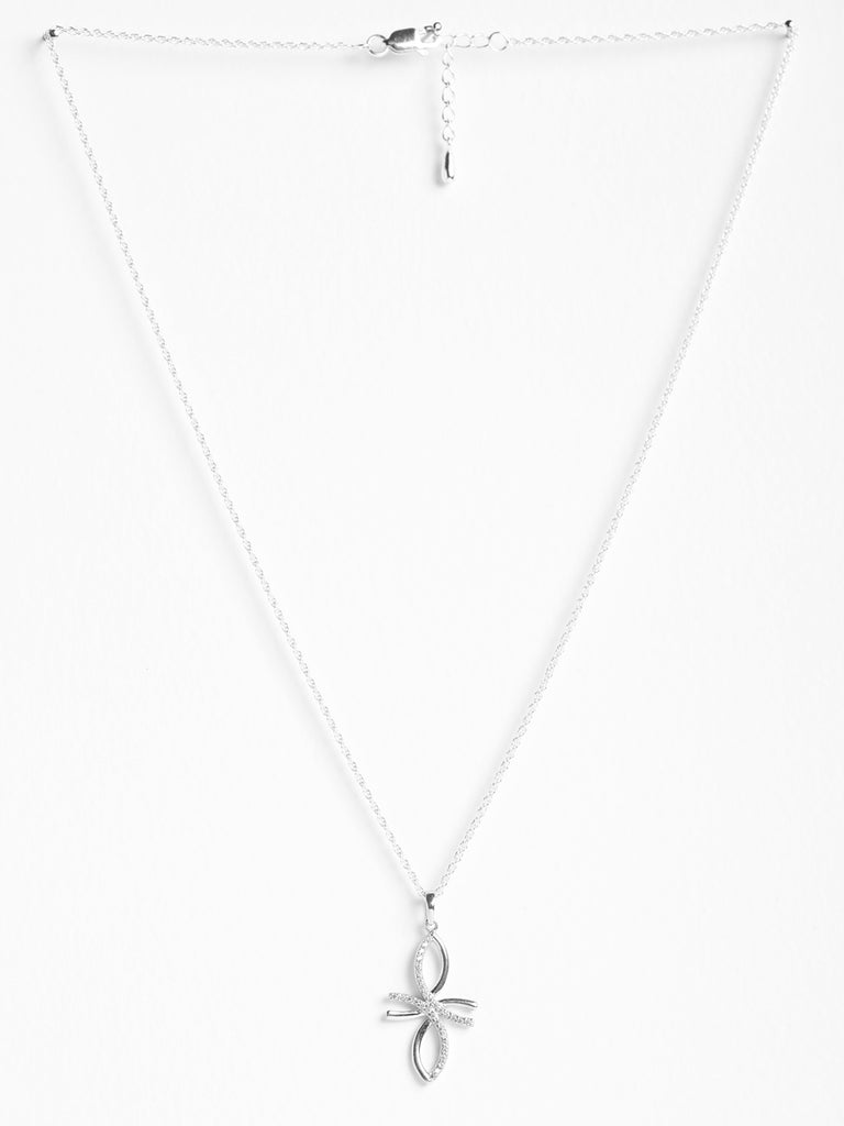 CLARA 925 Sterling Silver Petal Pendant Chain Necklace 