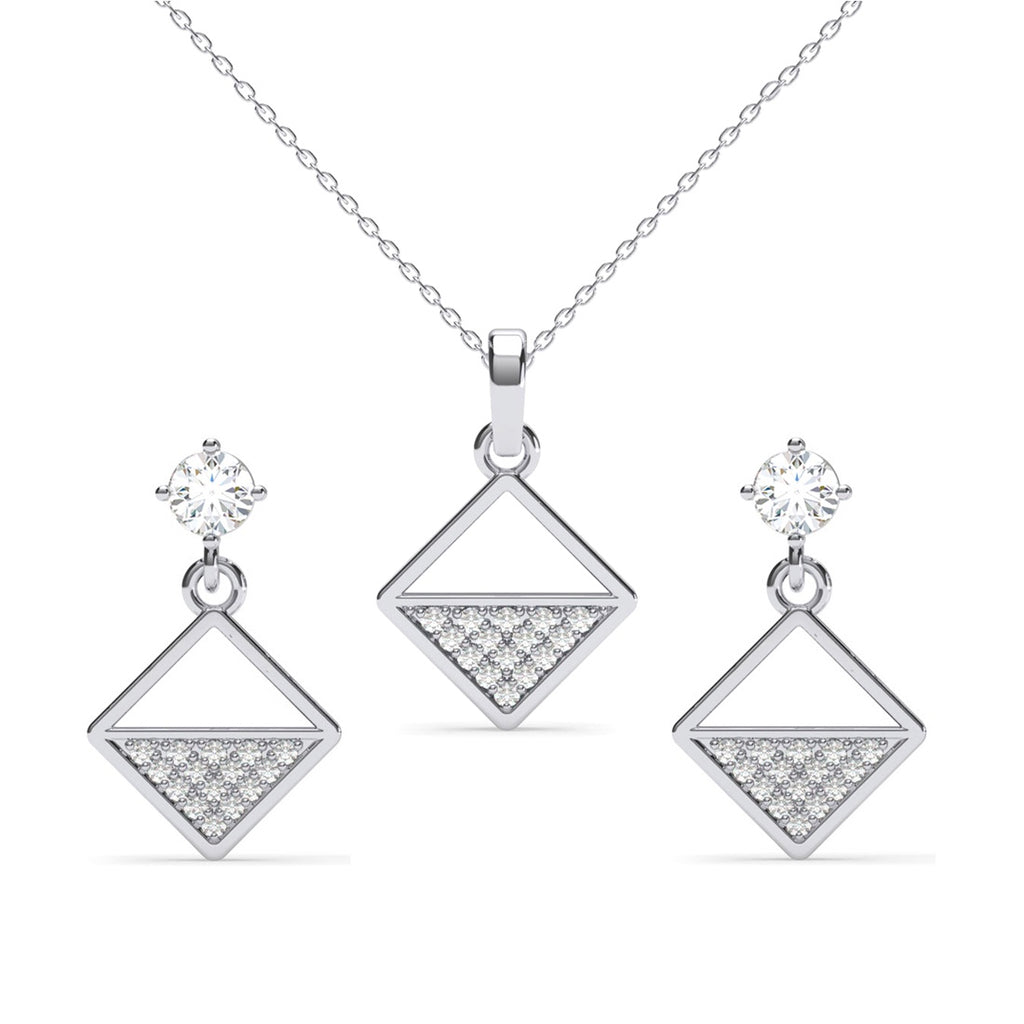 Silver Zeta Square Jewellery Set 