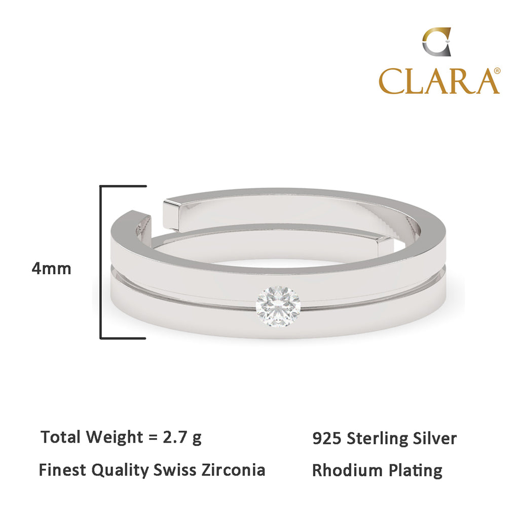 CLARA Real 925 Sterling Silver Magnus Band Ring 
