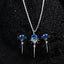 CLARA 925 Sterling Silver Dolores Pendant Earring Chain Jewellery Set 