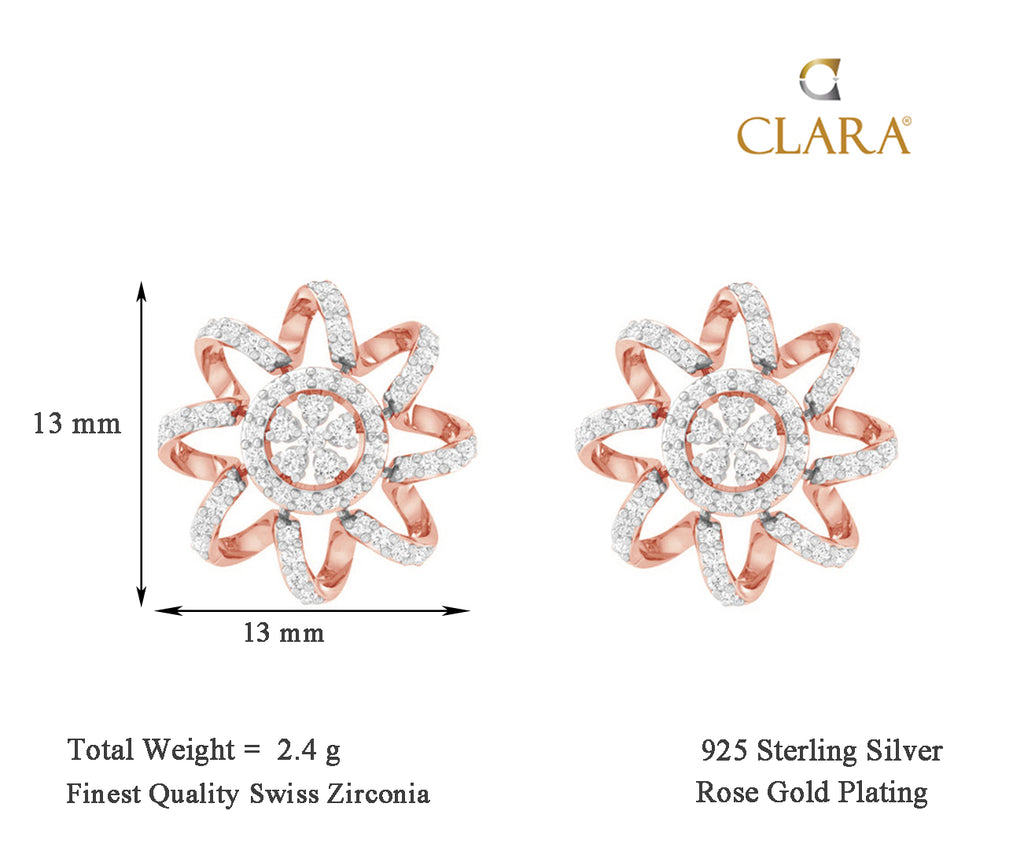 CLARA 925 Sterling Silver Anna Earrings with Screw Back 