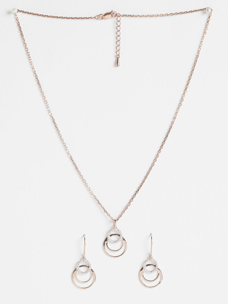 CLARA 925 Sterling Silver Irina Pendant Earring Chain Jewellery Set 