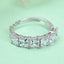 CLARA Pure 925 Sterling Silver Square Eternity Finger Ring with Adjustable Band 