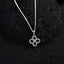 CLARA 925 Sterling Silver Green Flower Pendant Chain Necklace 