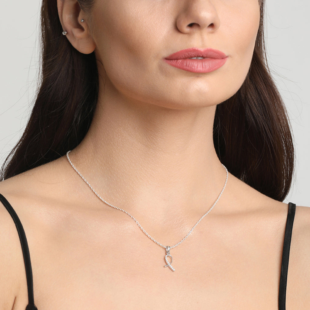 CLARA 925 Sterling Silver Lia Pendant Chain Necklace 