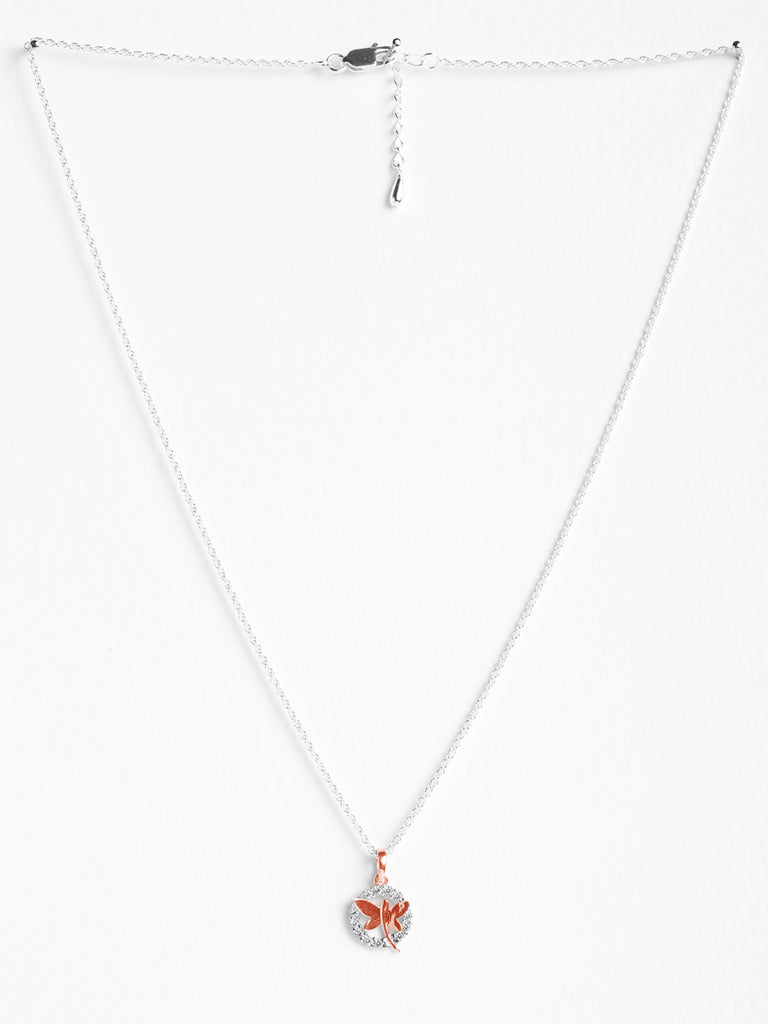CLARA 925 Sterling Silver Butterfly Pendant Chain Necklace 